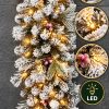 Wianek świąteczny Lilly Śnieżony 60 cm LED – PE + PVC - obrazek 3
