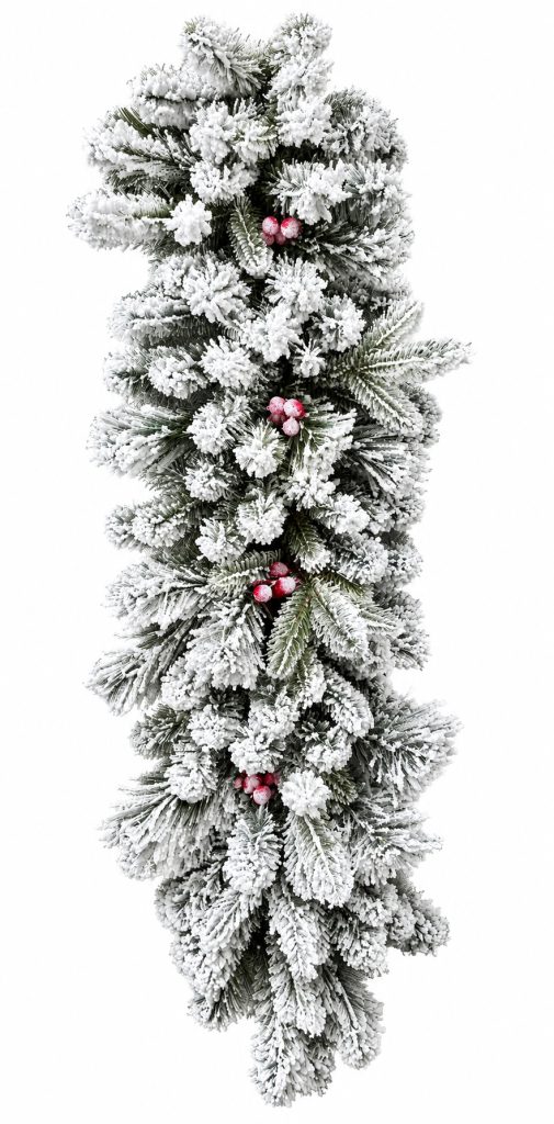 Wianek świąteczny Lilly Śnieżony 60 cm LED – PE + PVC